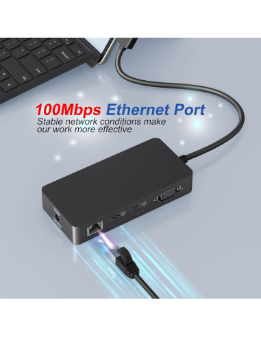 Estación de Acoplamiento Microsoft Surface 12-en-1 HDMI VGA