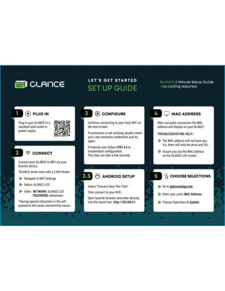 Glance LED Ticker - Pantalla LED 20x10 cm para deportes y clima Glance LED Ticker - Pantalla LED 20x10 cm para deportes y clima
