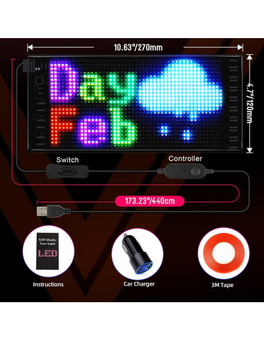 Señal LED Personalizada Kutuspon 27,94x12,7 cm Bluetooth