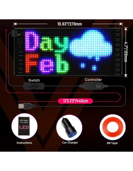 Señal LED Personalizada Kutuspon 27,94x12,7 cm Bluetooth Señal LED Personalizada Kutuspon 27,94x12,7 cm Bluetooth