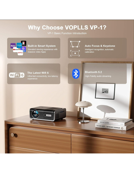 Proyector Inteligente VOPLLS VP-1 700 ANSI Nativo 1080P Proyector Inteligente VOPLLS VP-1 700 ANSI Nativo 1080P