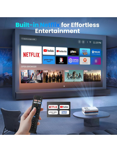 Proyector Inteligente FUDONI 4K WiFi Bluetooth 800ANSI Proyector Inteligente FUDONI 4K WiFi Bluetooth 800ANSI