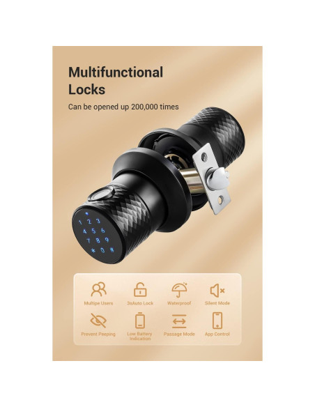 Perilla de Puerta Inteligente Buoan con Huella Dactilar y Teclado