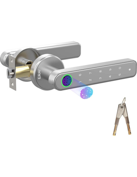 Cerradura Inteligente ERAY E196 con Huella Dactilar Plata Cerradura Inteligente ERAY E196 con Huella Dactilar Plata