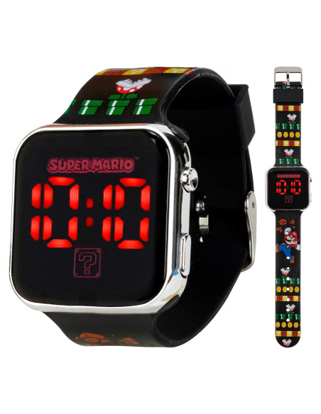 Reloj LED Accutime Super Mario para Niños - Correa Ajustable Reloj LED Accutime Super Mario para Niños - Correa Ajustable