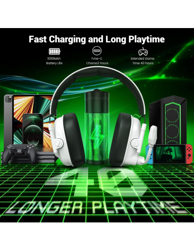 Auriculares Gaming Inalámbricos Krysenix KGH2 RGB 40h