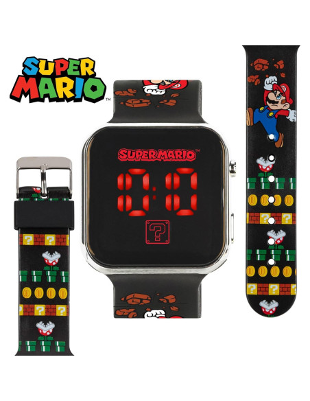 Reloj LED Accutime Super Mario para Niños - Correa Ajustable Reloj LED Accutime Super Mario para Niños - Correa Ajustable
