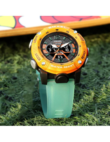 Reloj digital deportivo MASTOP 8058 verde transparente 50M