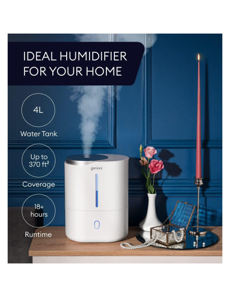 Humidificador Geniani Huron 4L Blanco para Dormitorio Humidificador Geniani Huron 4L Blanco para Dormitorio