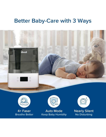 Humidificador Inteligente LEVOIT 6L para Dormitorio Gris Humidificador Inteligente LEVOIT 6L para Dormitorio Gris