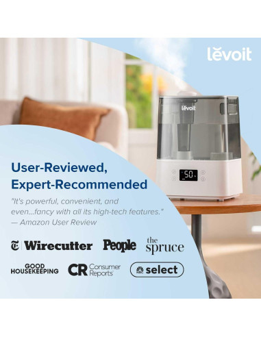 Humidificador Inteligente LEVOIT 6L para Dormitorio Gris