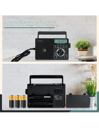 Radio Portátil Retekess TR604 AM FM Onda Corta con Pantalla LCD