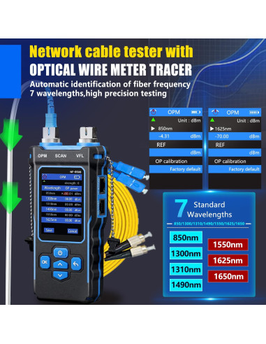 Probador de Cable de Red NOYAFA NF-8508 con Medidor Óptico