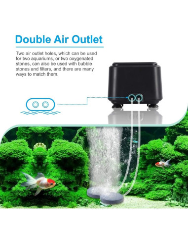 Bomba de Aire Silenciosa Hygger 5W 160GPH para Acuario