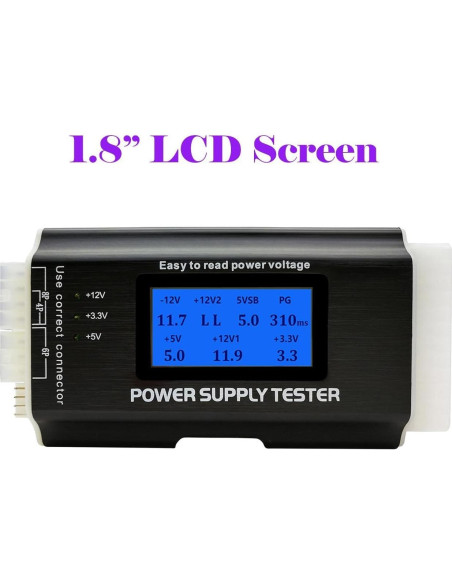 Probador de Fuente de Poder Fuhengli ATX 8-en-1 LCD 1.8'' Probador de Fuente de Poder Fuhengli ATX 8-en-1 LCD 1.8''