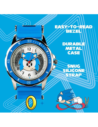 Reloj Analógico para Niños Sonic The Hedgehog - Correa Azul