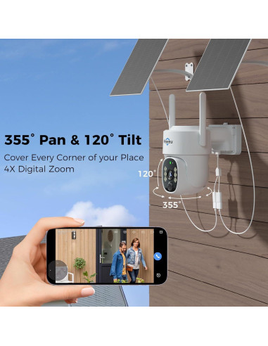 Cámara de Seguridad 4G Hiseeu Solar Exterior 2K HD