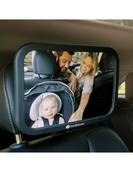 Espejo de Coche para Bebés KeaBabies Grande 360 Negro Espejo de Coche para Bebés KeaBabies Grande 360 Negro