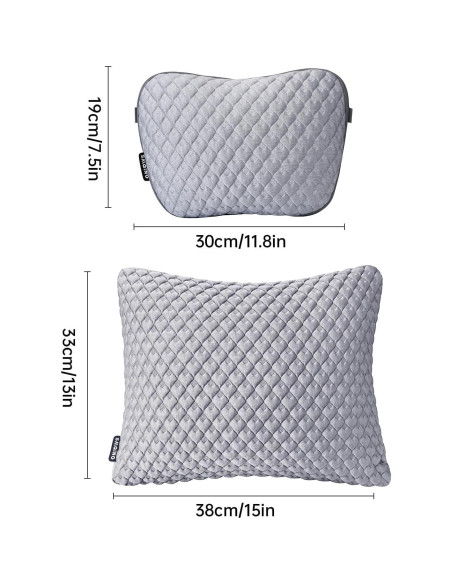 Almohada lumbar y reposacabezas DOMAL BSTZYK-1 Gris Almohada lumbar y reposacabezas DOMAL BSTZYK-1 Gris