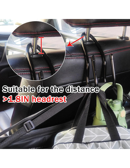 Gancho Ajustable RUZUO para Reposacabezas de Auto - 4 Pzs Gancho Ajustable RUZUO para Reposacabezas de Auto - 4 Pzs