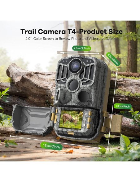 Cámara de sendero DEATTI 48MP 4K WiFi Bluetooth con 8 baterías Cámara de sendero DEATTI 48MP 4K WiFi Bluetooth con 8 baterías