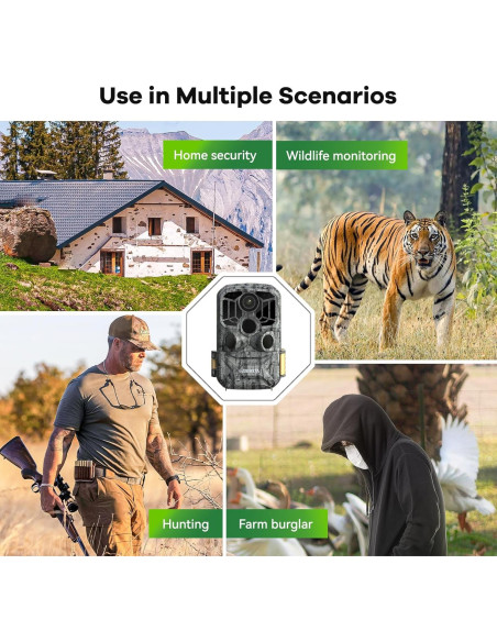 Cámara de sendero DEATTI 48MP 4K WiFi Bluetooth con 8 baterías Cámara de sendero DEATTI 48MP 4K WiFi Bluetooth con 8 baterías