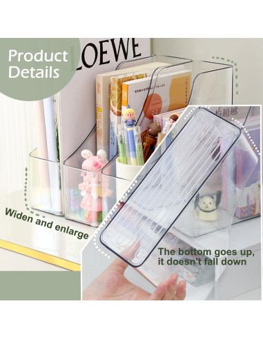Organizador de Archivos Vertical WOOPSOO 2 Piezas Plástico Transparente