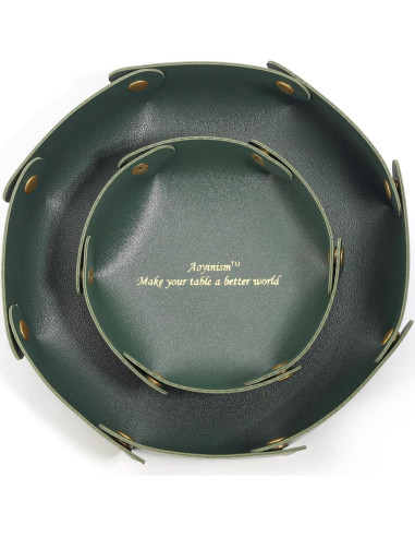 Bandejas de Cuero Aoyinism Organizador de Joyería Verde 2PCS