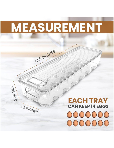 Contenedor de Huevos Utopia Home - Paquete de 2 Apilables Contenedor de Huevos Utopia Home - Paquete de 2 Apilables