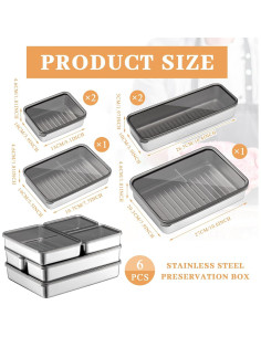 Contenedor Hermético de Acero Inoxidable Hushee 6 Piezas 2
