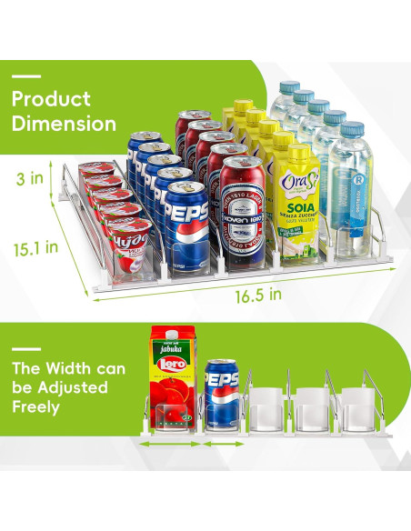 Dispensador de Latas de Soda Feverdes 6 Filas Blanco Ajustable Dispensador de Latas de Soda Feverdes 6 Filas Blanco Ajustable