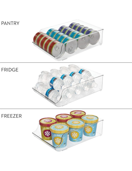 Organizador de Botellas iDesign para Nevera - Juego de 2 - Transparente Organizador de Botellas iDesign para Nevera - Juego de 2 - Transparente