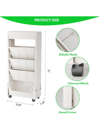Carrito Organizador Rodante CINPIUK 5 Niveles Blanco