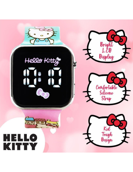 Reloj LED táctil Hello Kitty para niñas, correa ajustable 14-20 cm Reloj LED táctil Hello Kitty para niñas, correa ajustable 14-20 cm