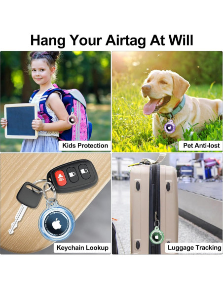 Paquete 4 Fundas Soporte AirTag MOZOTER Antirayaduras Paquete 4 Fundas Soporte AirTag MOZOTER Antirayaduras