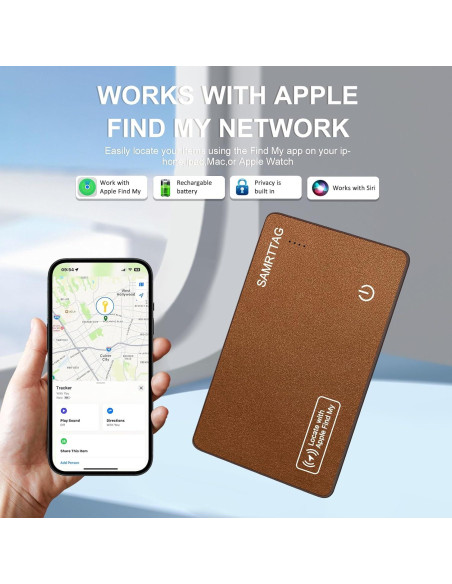 Rastreador GPS AI TrackTag para Cartera y Equipaje Marrón Rastreador GPS AI TrackTag para Cartera y Equipaje Marrón