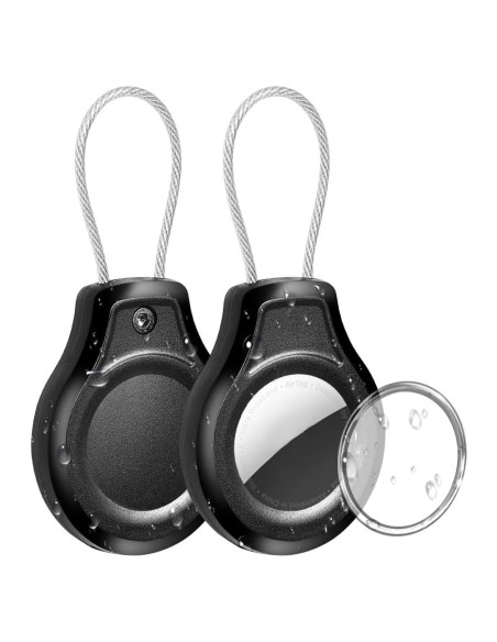 Funda Impermeable YXLILI para AirTag 2 Pack IP67 Negro Funda Impermeable YXLILI para AirTag 2 Pack IP67 Negro