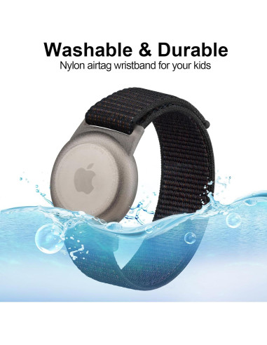 Pulsera Ajustable Vancle para AirTag - Nylon Negro