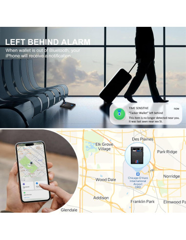 Cartera Slim AI TRACKTAG con Rastreador Find My iOS Negro