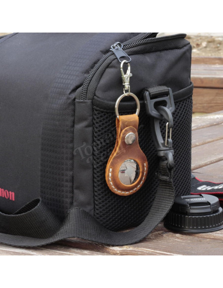 Funda de Cuero para Airtag Camel - Llavero Genuino Funda de Cuero para Airtag Camel - Llavero Genuino
