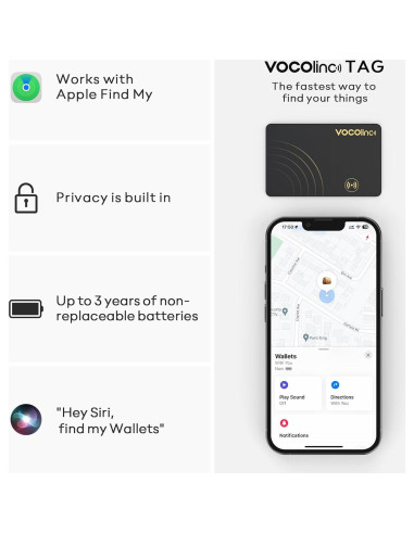 Rastreador de Cartera VOCOlinc Air Tag 1.6mm iOS