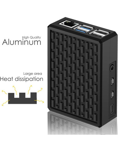 Caja de aluminio iUniker para Raspberry Pi 4 - Enfriador pasivo