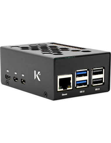 Caja KKSB para Raspberry Pi 5 y HAT M.2 NVMe - Negro