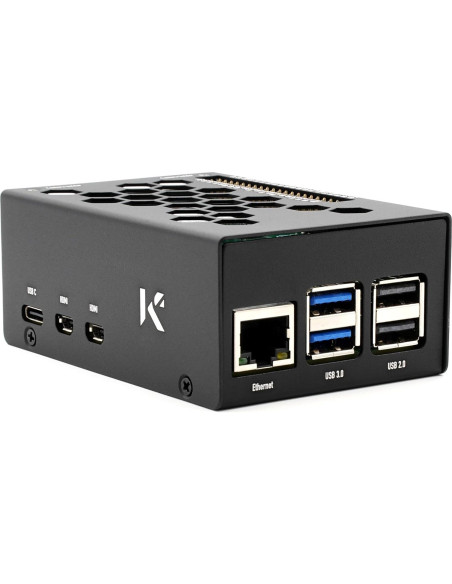 Caja KKSB para Raspberry Pi 5 y HAT M.2 NVMe - Negro Caja KKSB para Raspberry Pi 5 y HAT M.2 NVMe - Negro