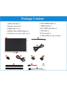 Pantalla Táctil IPS 5" UeeKKoo 1024x600 Resistiva 2