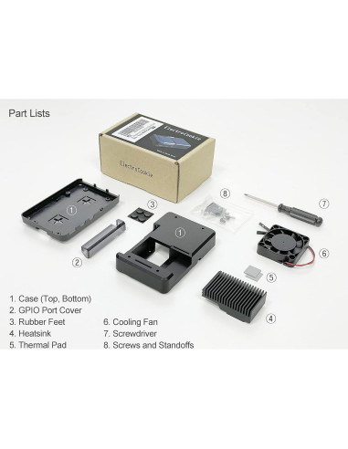 Caja Multi-Funcional ElectroCookie para Raspberry Pi 4 - Enfriamiento Pasivo y Activo