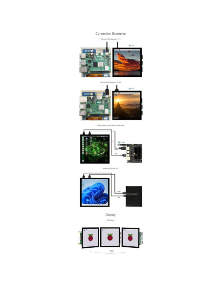 Pantalla LCD IPS Táctil 10.16 cm HDMI XYGStudy 720x720 Pantalla LCD IPS Táctil 10.16 cm HDMI XYGStudy 720x720