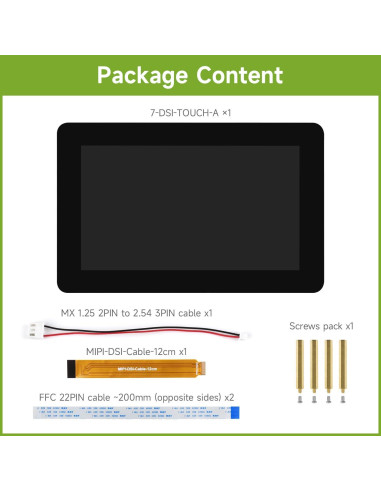 Pantalla táctil DSI 7" Waveshare 720x1280 IPS 10 puntos