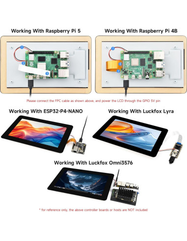 Pantalla táctil DSI 7" Waveshare 720x1280 IPS 10 puntos