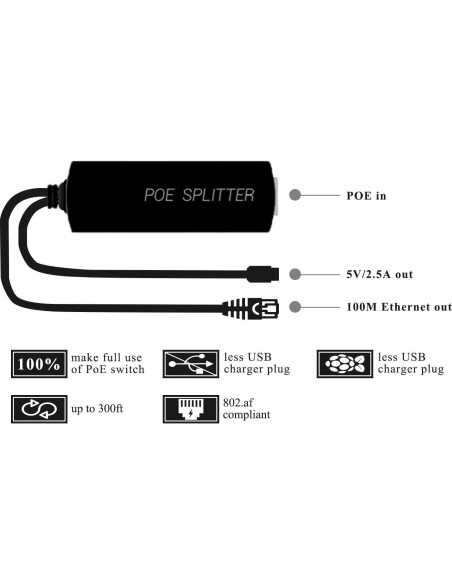 Divisor PoE GeeekPi 48V a 5V para Raspberry Pi 4B/3B+ Divisor PoE GeeekPi 48V a 5V para Raspberry Pi 4B/3B+